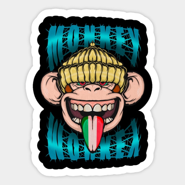 monkey punk Sticker by emoji crazy